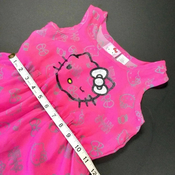 Girls Hello Kitty sleeveless Dress Pink 6/6X - Picture 6 of 11
